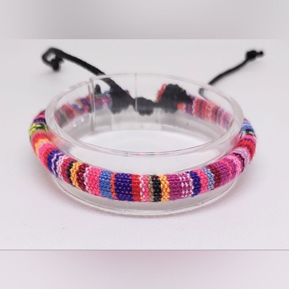 Men's bracelet striped‎ hemp punk new e23